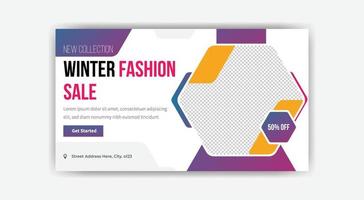 winter fashion sale thumbnail banner template design vector