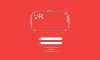 banner de bienvenida de realidad virtual con inicio de sesión vector
