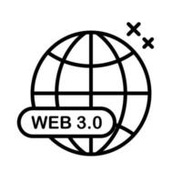 icono de tecnología avanzada de Internet web 3.0. adecuado para aplicaciones o páginas web. vector