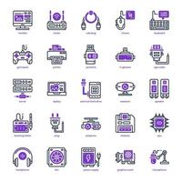 paquete de iconos de hardware de computadora para el diseño de su sitio web, logotipo, aplicación e interfaz de usuario. icono de hardware de computadora línea mixta y diseño sólido. ilustración de gráficos vectoriales y trazo editable. vector