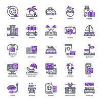 paquete de iconos de vacaciones y viajes para el diseño de su sitio web, logotipo, aplicación e interfaz de usuario. icono de vacaciones y viajes línea mixta y diseño sólido. ilustración de gráficos vectoriales y trazo editable. vector