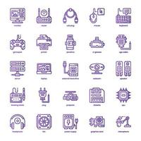 paquete de iconos de hardware de computadora para el diseño de su sitio web, logotipo, aplicación e interfaz de usuario. diseño de gradiente de línea básica de icono de hardware de computadora. ilustración de gráficos vectoriales y trazo editable. vector