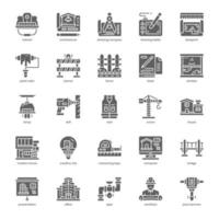 paquete de iconos de arquitectura para el diseño de su sitio web, logotipo, aplicación e interfaz de usuario. diseño de glifo de icono de arquitectura. ilustración de gráficos vectoriales y trazo editable. vector