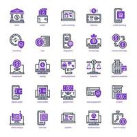 Online banking icon pack for your website design, logo, app, and user interface. Online banking icon mixed line and solid design. Vector graphics illustration and editable stroke.