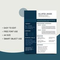 Blue Resume Design Template vector