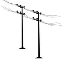 High voltage power line. Cable poles on a white background. Good for logo be careful of electric shock vector