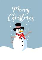 Christmas greeting card with Snowman vector