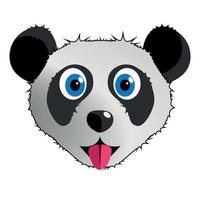 linda cabeza de bebé panda de dibujos animados vector