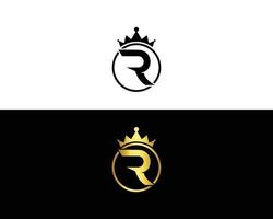 R Luxury Letter Logo Design Black And Gold Modern Creative Typography Vector Template.