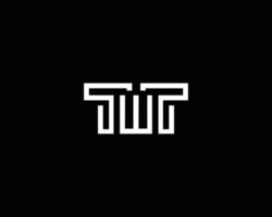 concepto de símbolo vectorial de diseño de icono de logotipo abstracto de letra creativa twt. vector