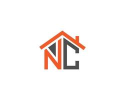 Letter NC Modern Real Estate Home Logo Monogram Designs Vector Template.