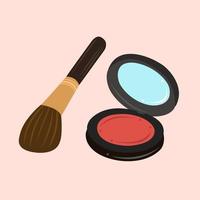 Red blush on with brush vector illustration for graphic design and decorative element