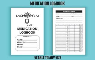 plantilla editable de libro de registro de medicamentos vector