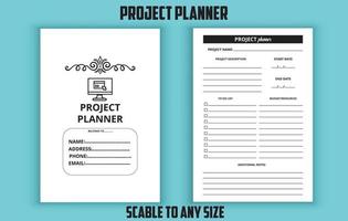 Project planner editable template vector