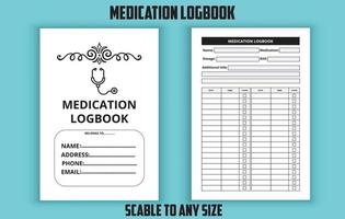 Medication logbook editable template vector