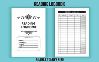 Reading logbook study planner editable template vector