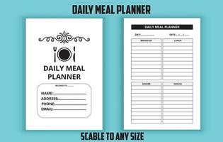 Daily meal planner editable template vector