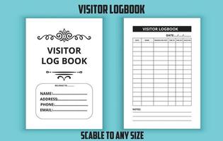 Visitor logbook editable template vector