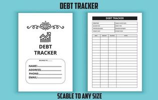 Debt tracker editable template vector