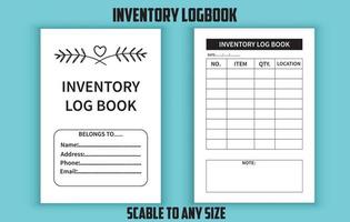 Inventory logbook editable template vector
