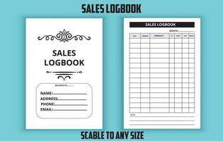 Sales logbook editable template vector