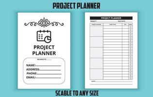 Project planner editable template