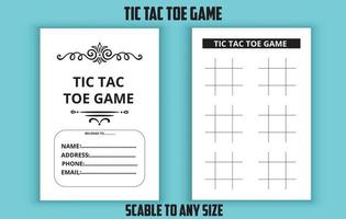 Tic tac toe game editable template vector