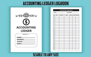 Accounting ledger logbook editable template vector