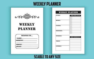 weekly planner editable template vector