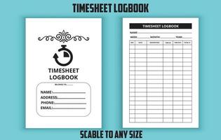 Timesheet logbook editable template vector