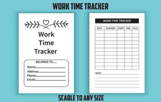 Work time tracker editable template vector