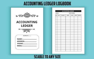 Accounting ledger logbook editable template vector