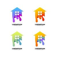 home paint gradient logo design vector