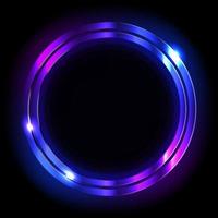 Colorful neon frame on a dark background, vector abstract illustration.