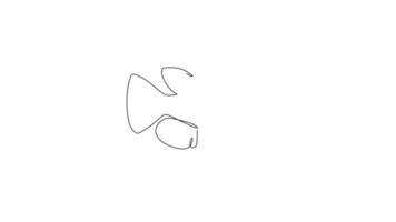 Animated self drawing of single continuous line draw beauty guppy fish for aquarium logo identity. Freshwater aquarium fish mascot concept for aquatic park icon. Full length one line animation. video