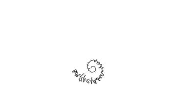 autodibujo animado de una línea continua dibuja un adorable caballito de mar para la identidad del logotipo. pequeño concepto de mascota de monstruo marino para icono del mundo marino. ilustración de animación de una sola línea de longitud completa. video