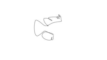 animato se stesso disegno di singolo continuo linea disegnare bellezza guppy pesce per acquario logo identità. d'acqua dolce acquario pesce portafortuna concetto per acquatico parco icona. pieno lunghezza uno linea animazione. video