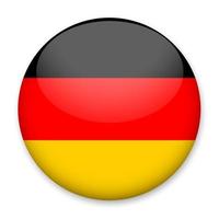 Flag of Germany in the form of a round button with a light glare and a shadow. The symbol of Independence Day, a souvenir, a button for switching the language on the site, an icon. vector