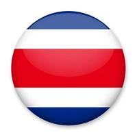 Flag of Costa Rica in the form of a round button with a light glare and a shadow. The symbol of Independence Day, a souvenir, a button for switching the language on the site, an icon. vector