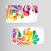 Sample business card with bright teardrop-shaped arches. vector