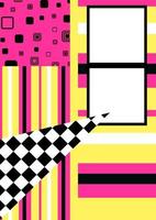 Memphis poster, background with simple geometric elements, patterns fashion trend 80-90s. Vector. vector