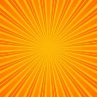 fondo naranja de rayos retro abstractos. vector