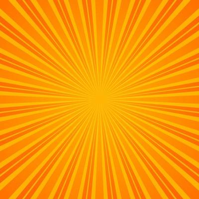 Abstract Retro Rays Orange Background.