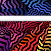 Chevron background, rippled rainbow and black pattern. vector