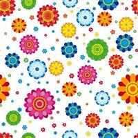 Floral pattern made in flowers on a white background, seamless vector illustration.