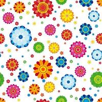 Floral pattern made in flowers on a white background, seamless vector illustration.