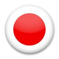 Flag of Japan in the form of a round button with a light glare and a shadow. The symbol of Independence Day, a souvenir, a button for switching the language on the site, an icon. vector