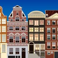 Street of abstract old houses. Vector background.