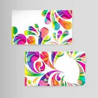 Sample business card with bright teardrop-shaped arches. vector