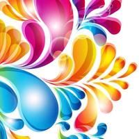 Vector card. Abstract background with bright teardrop-shaped arches.